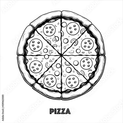 Hand-Drawn Pizza Illustration - Vector, PNG, EPS
