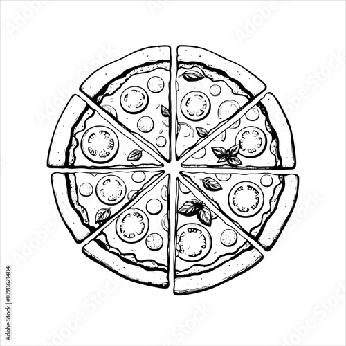 Hand-Drawn Pizza Illustration - Vector, PNG, EPS