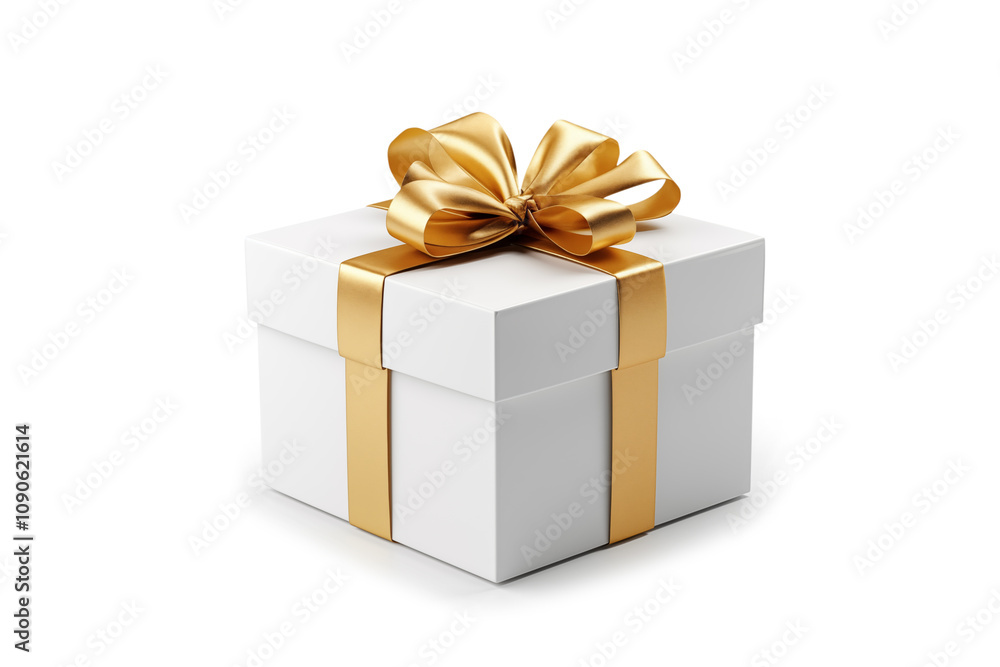 Fototapeta premium gift box with ribbon on white background.