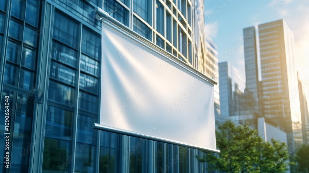 Blank billboard on busy city street, prime advertising space for maximum impact Blank billboard on busy city street, prime advertising space for maximum impact