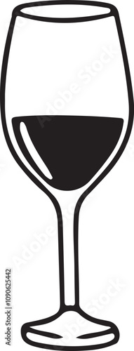  Wine Glass Icon - Vector Style.