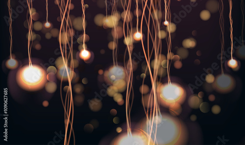 Merry Christmas and Happy New Year lights. Bright abstract blurred lights pattern. Adobe Illustrator Artwork
