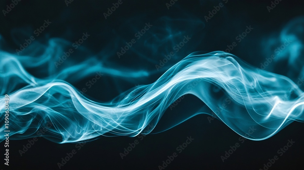 Fototapeta premium Mesmerizing Vapor Waves in Sleek Turquoise Silver and Black Blend