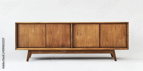 Mid Century Modern Wooden Cabinet  Storage Sideboard photo