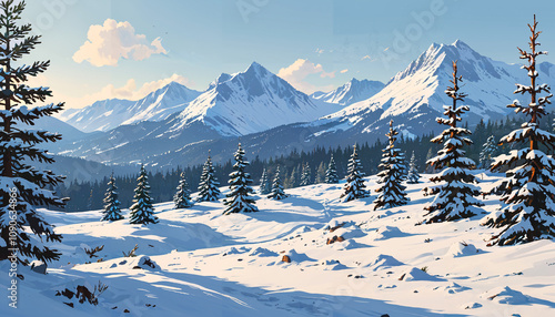 Paysage hivernal alpin photo