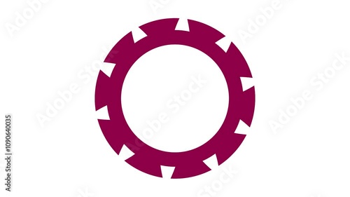 animated a spinning gear on white background