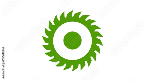 animated a spinning gear on white background
