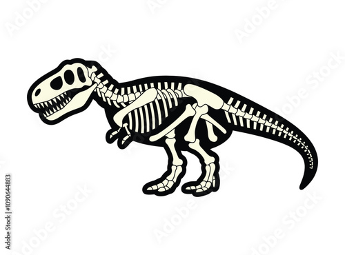 Tyrannosaurus Rex Skeleton Illustration