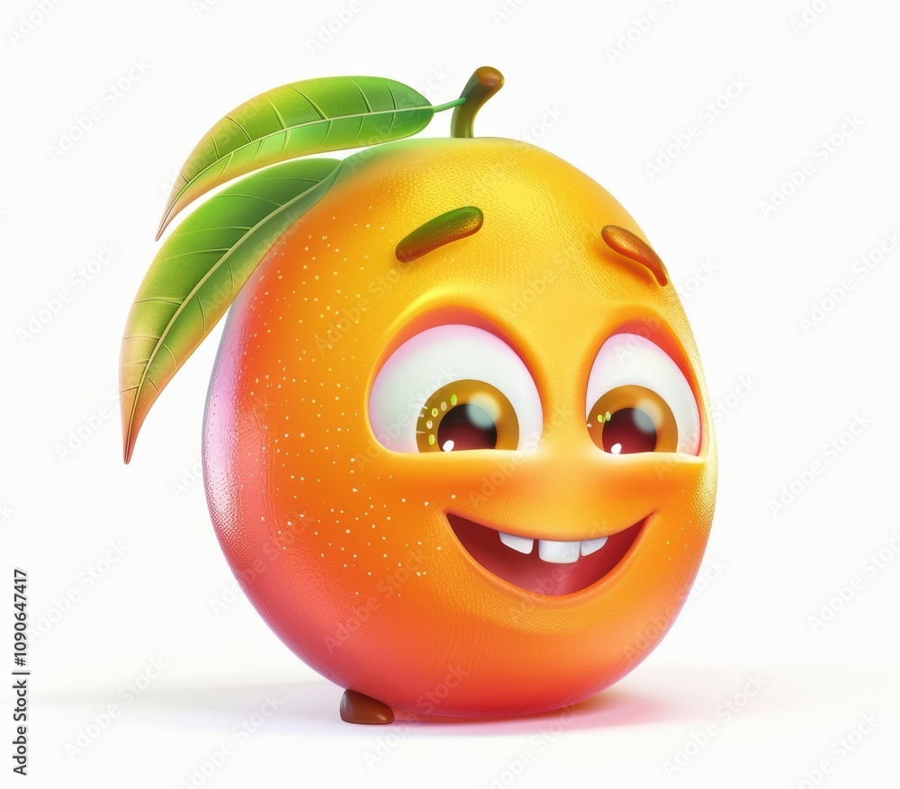 A cheerful animated mango character with vibrant orange skin and a playful expression, featuring a leafy top. A cheerful animated mango character with vibrant orange skin and a playful expression, featuring a leafy top.