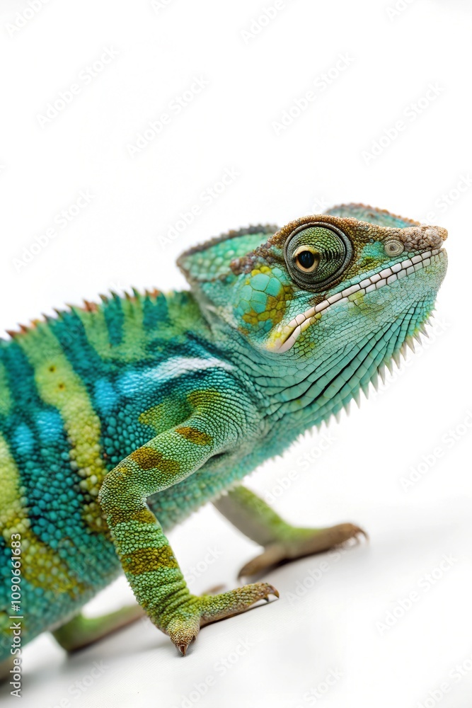 Obraz premium chameleon on a white background