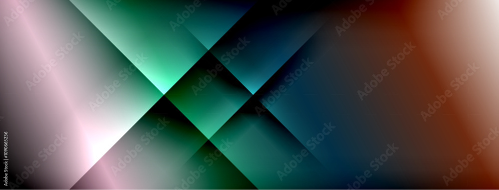 Fototapeta premium Dynamic shadow lines with gradient colors geometric background