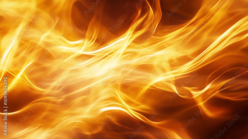 Fototapeta premium A bright orange flame with a yellow background