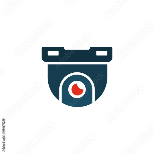 surveillance camera icon on a white background, vector illustration