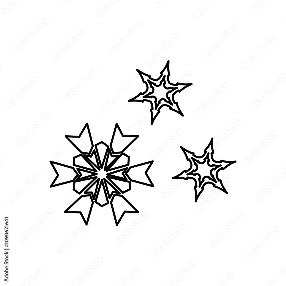 Obraz premium snowflakes icon on a white background, vector illustration