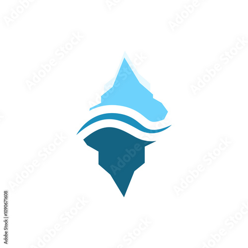 icon of glaciers on a white background, vector illustration