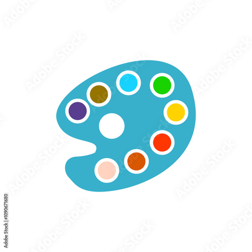 color palette icon for painting, on a white background, vector illustration