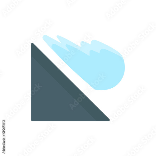 slope icon with a snowdrift on a white background, vector illustration