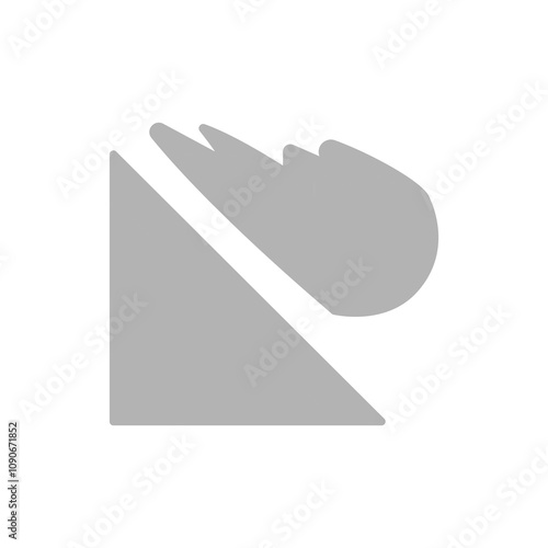 slope icon with a snowdrift on a white background, vector illustration
