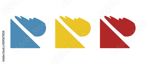 slope icon with a snowdrift on a white background, vector illustration