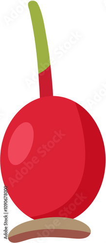 Flat Illustration Of Riperose Fruit