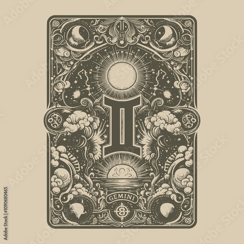 celestial gemini zodiak ouija tattoo