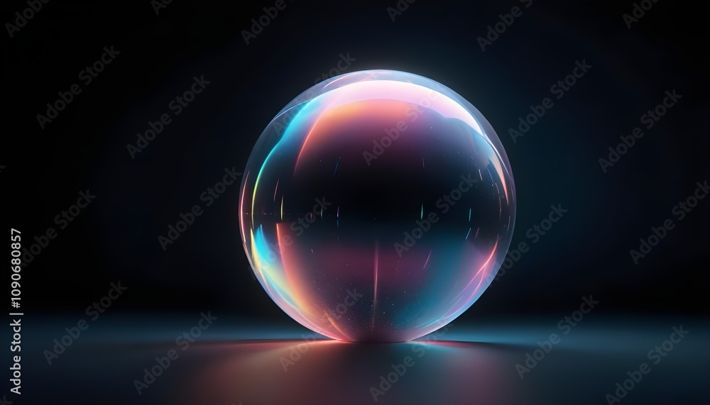 holographic ball in building on black background. 3D rendering of glossy white ball in holographic holographic ball in building on black background. 3D rendering of glossy white ball in holographic