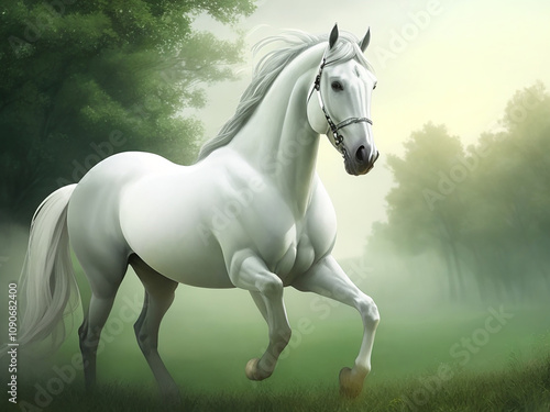illustration of pale greenish gray Horse from revelation 6:8