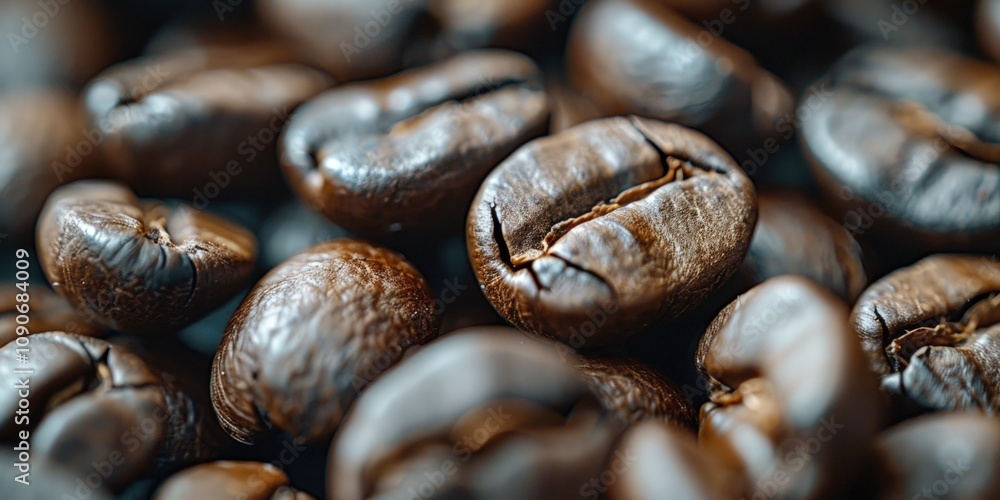 Fototapeta premium Coffee Bean Macro Photography: A Close-Up Look