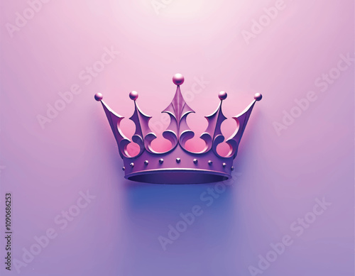 vector of a purple crown with pink and purple accents on a purple background