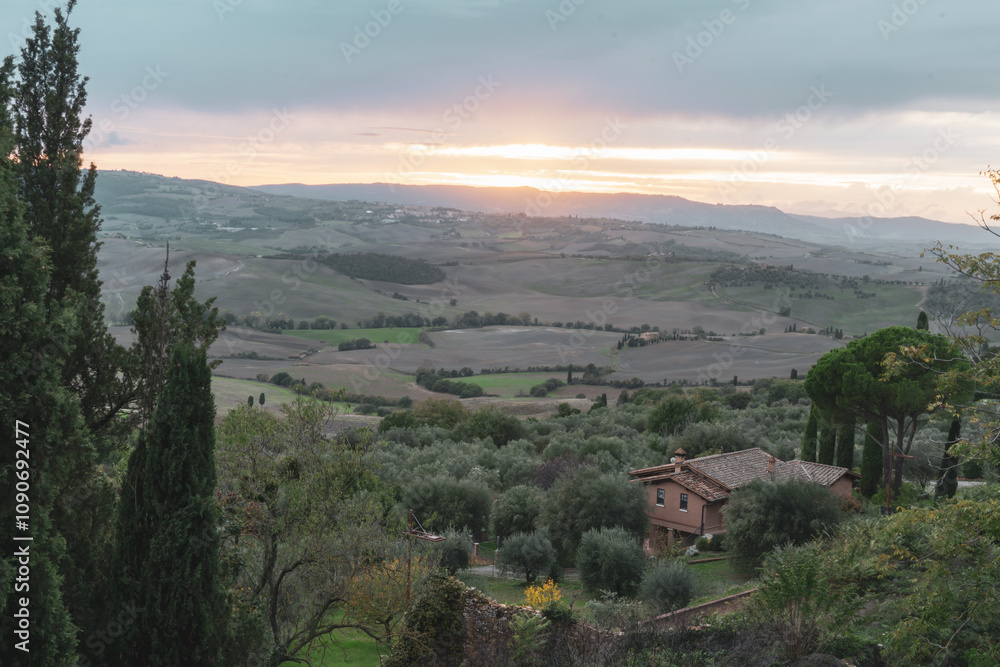 Fototapeta premium landscape with village