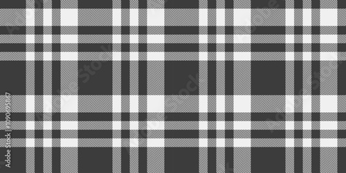Other seamless fabric plaid, duvet cover textile pattern background. Flow tartan check texture vector in grey and white colors.