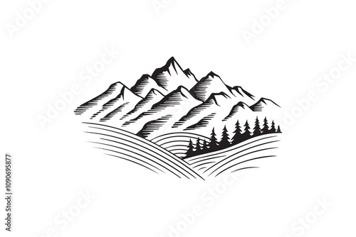 Silhouettes of mountain  camping vector