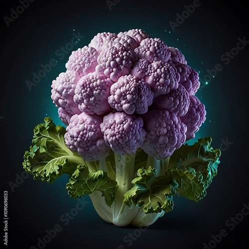 cauliflower on a black