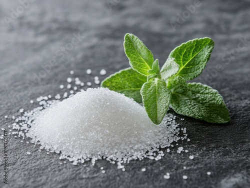 Various sugar substitutes displayed on a neutral background for healthy choices photo