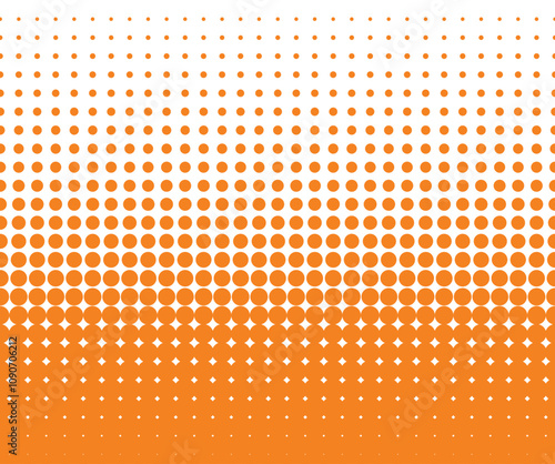 Vector orange stars halftone gradient. Comics effect. Isolated on white background