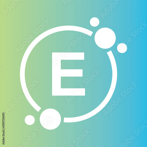 Vitamin E shining pill, capsule - vector, icon.