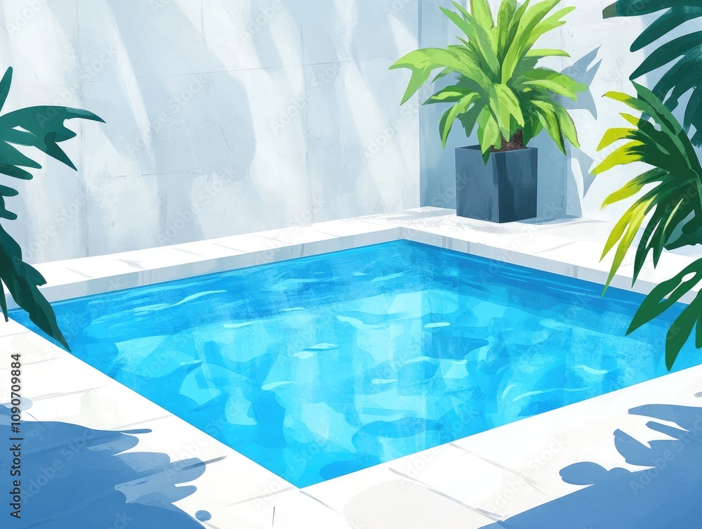 Fototapeta premium Canvas pool illustration for web and mobile design applications