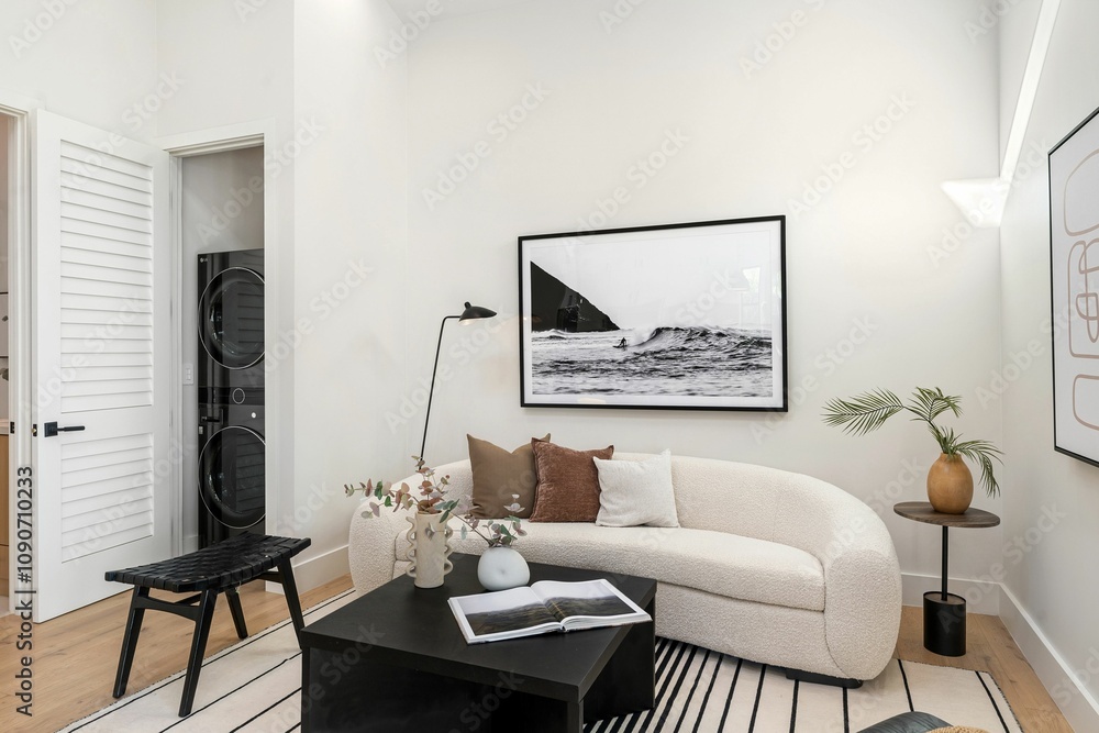 Fototapeta premium Modern minimalist living room decor