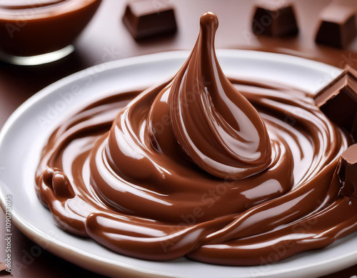 Close-Up of Melted Chocolate Texture