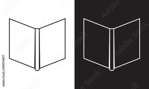 Opened book line icon. isolated on white and black background. vector illustration. EPS 10