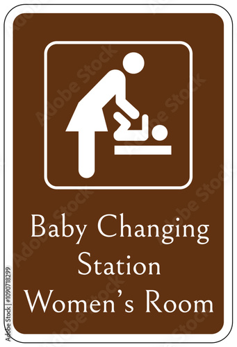 Bathroom restroom sign for park baby changing station women's room