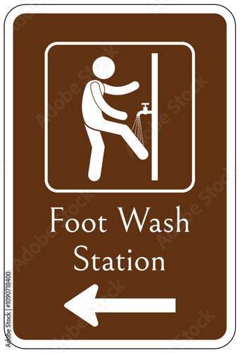 Bathroom restroom sign for park foot wash station