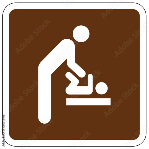 Bathroom restroom sign for park baby changing station men's room