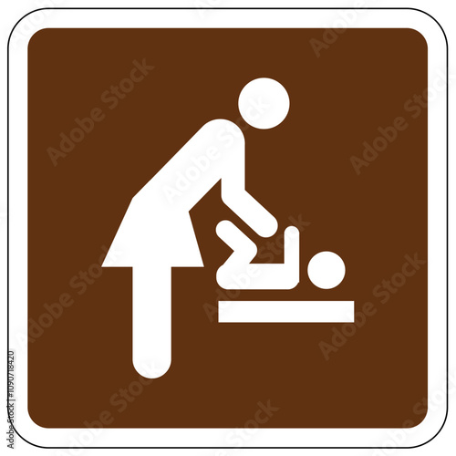 Bathroom restroom sign for park baby changing station women's room