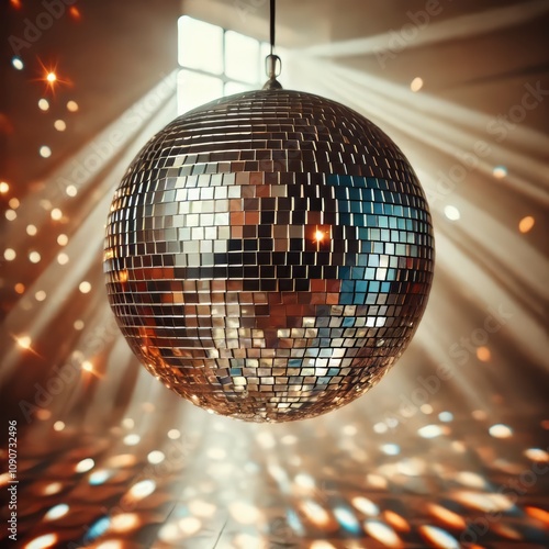 Glowing Disco Ball with Sparkling Lights and Reflective Glitter
