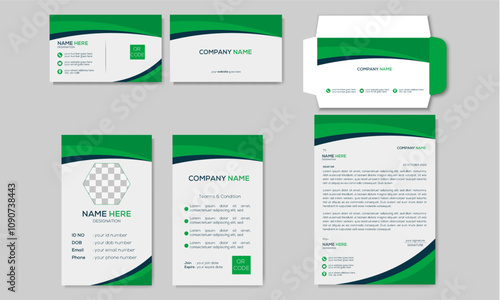 creative corporate modern minimalist simple brand identity / office stationery business card, id card, letterhead and envelope design for office and corporate uses for their client.