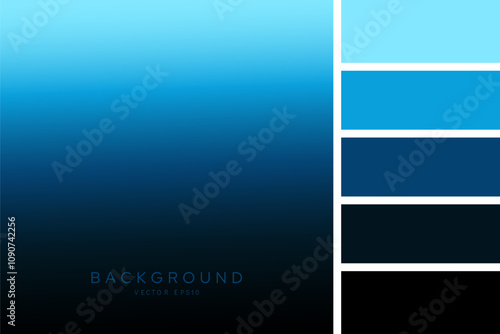 Blue shade color gradient background with palette stripe vector illustration