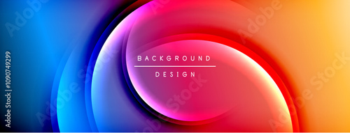 Bright rainbow style color gradient with curve round shape line background. Vector Illustration For Wallpaper, Banner, Illustration, landing page
