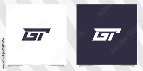 letter gt tg logo design vector