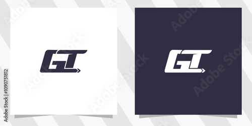 letter gt tg logo design vector